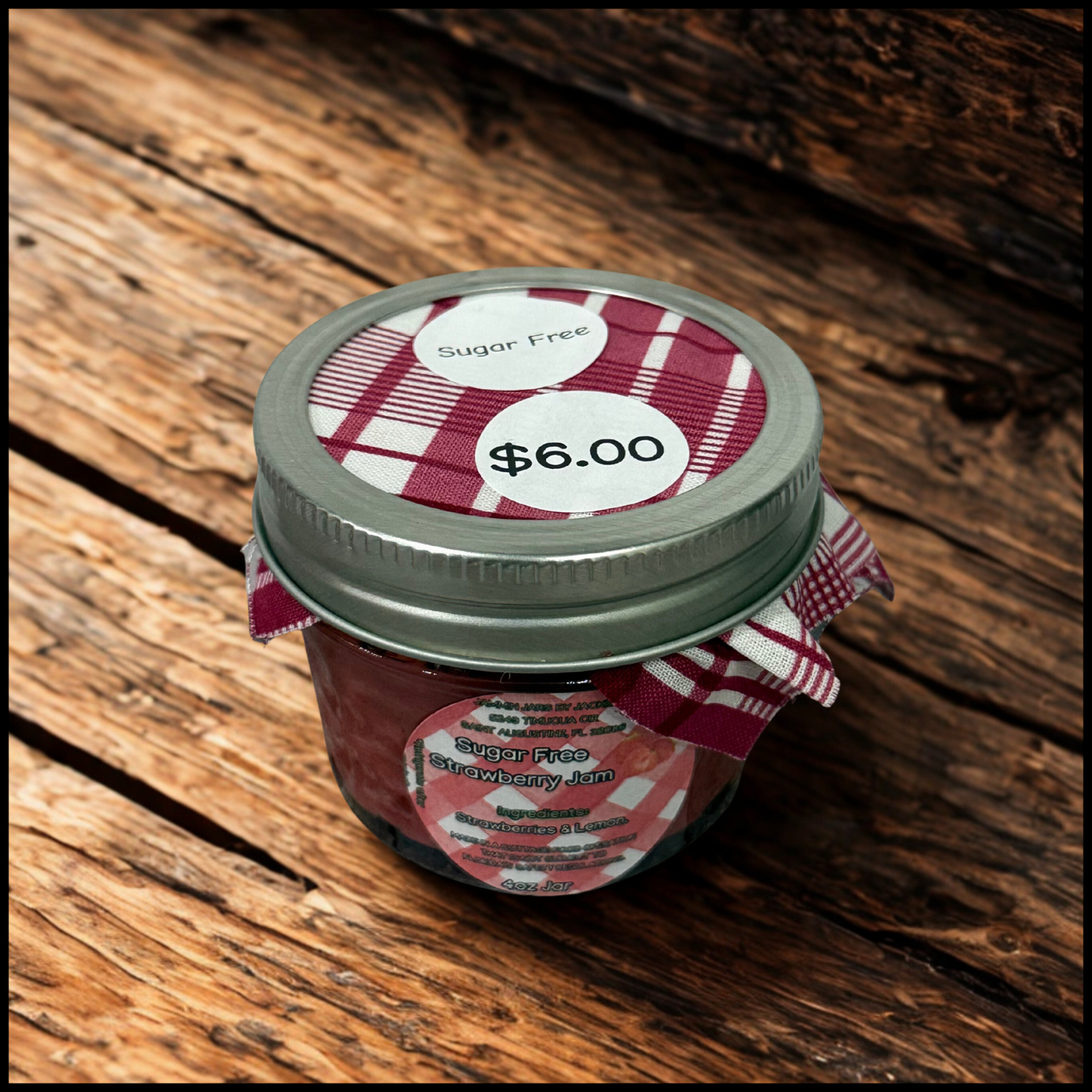 Sugar Free Strawberry Jam- 4oz Jar