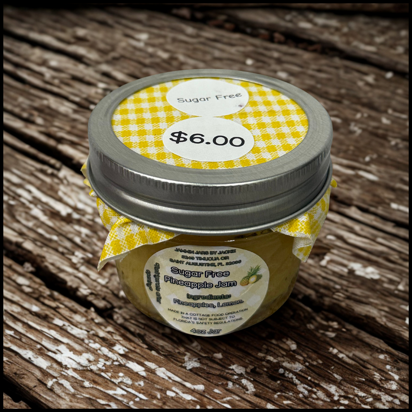 Sugar Free Pineapple Jam- 4oz Jar